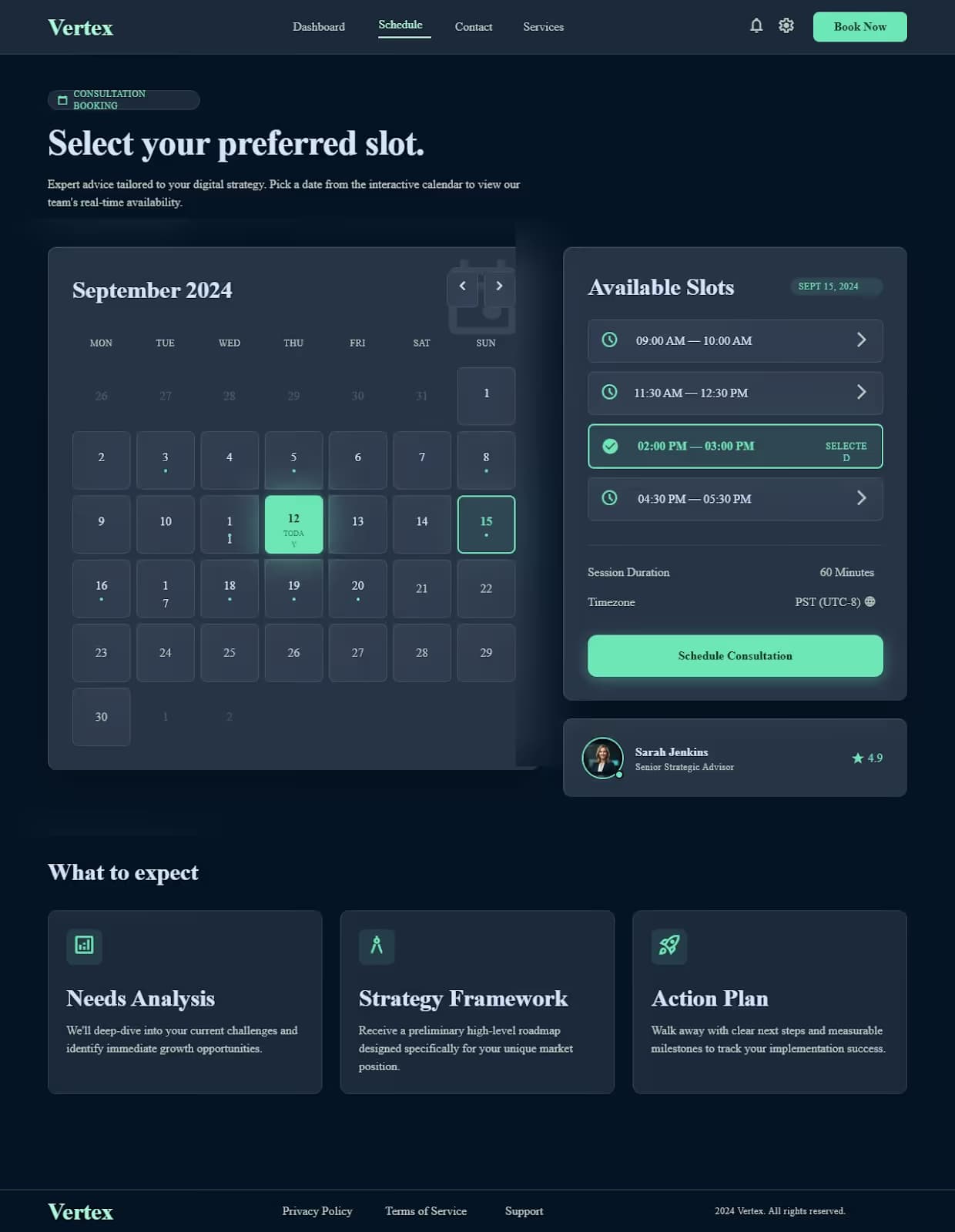 Scheduling Calendar UI